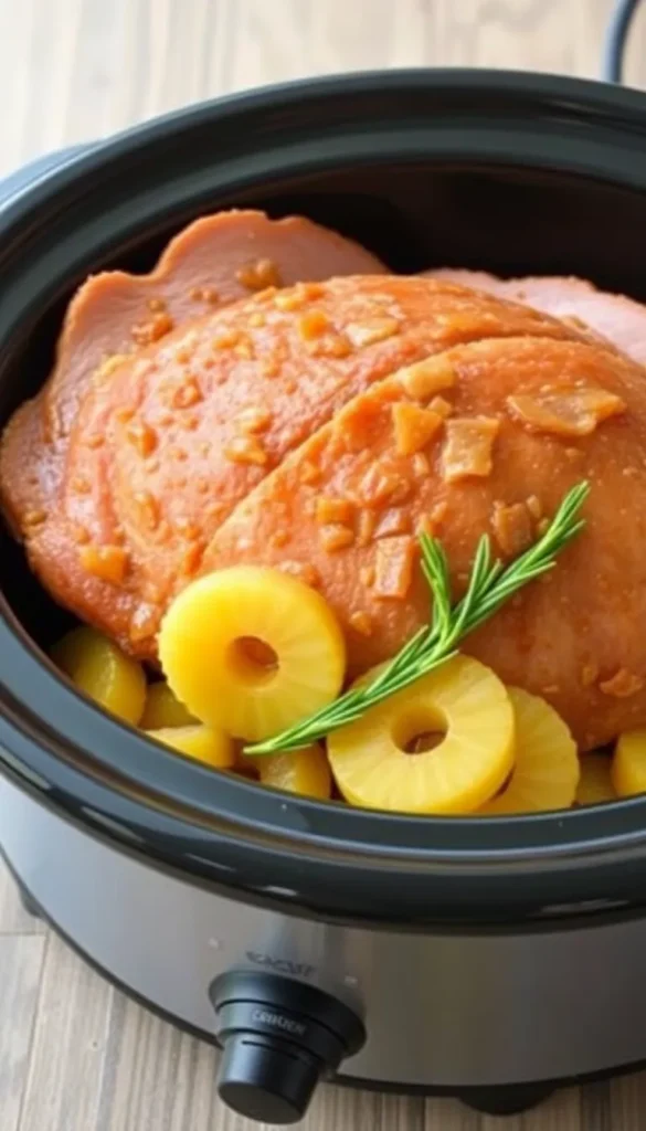 Brown Sugar Pineapple Crockpot Ham