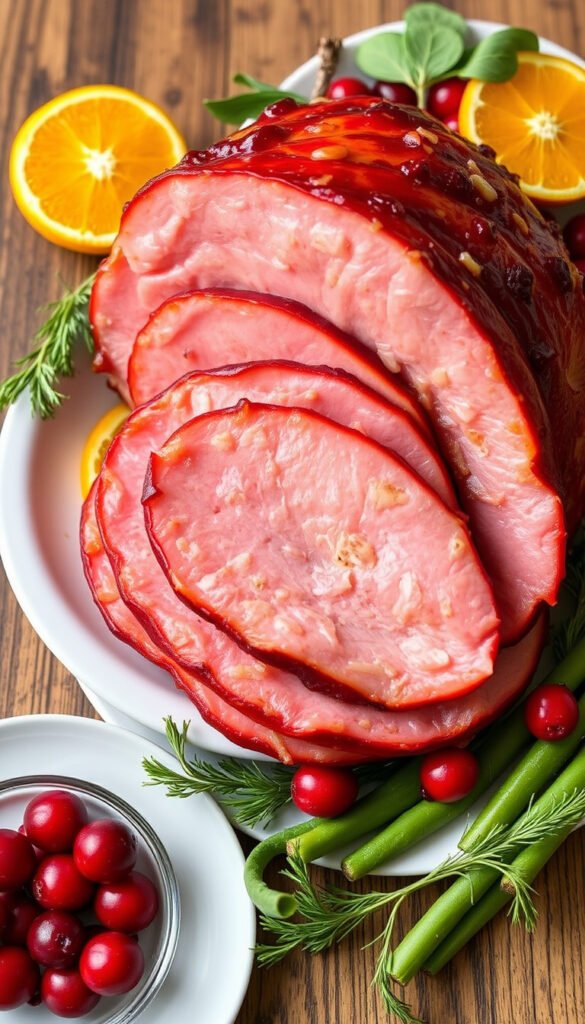 Cranberry Orange Glazed Ham