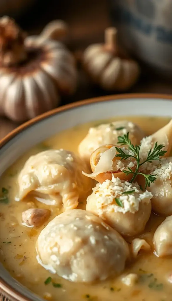 Creamy Garlic Parmesan Chicken and Dumplings