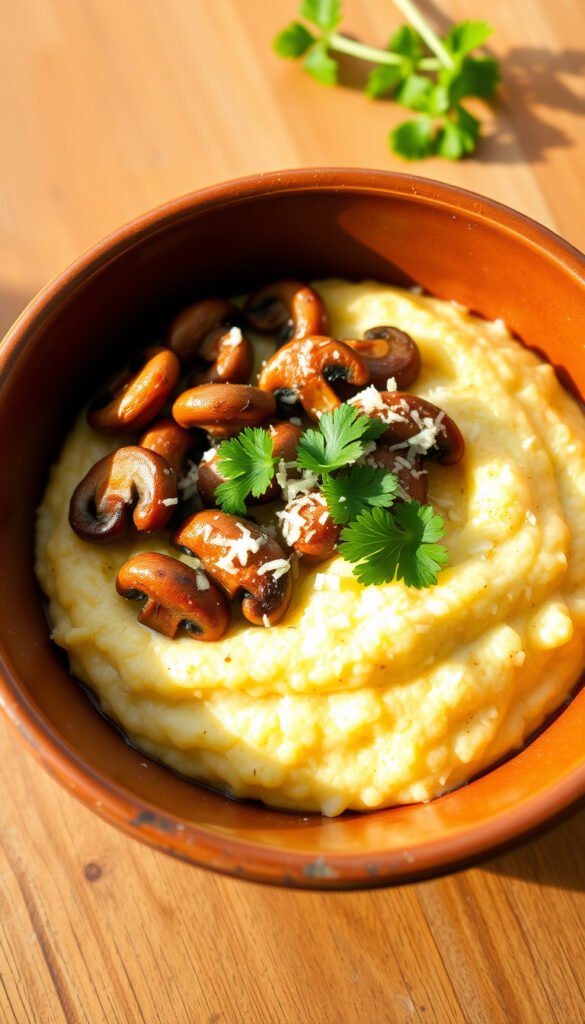 Polenta with Mushrooms and Parmesan