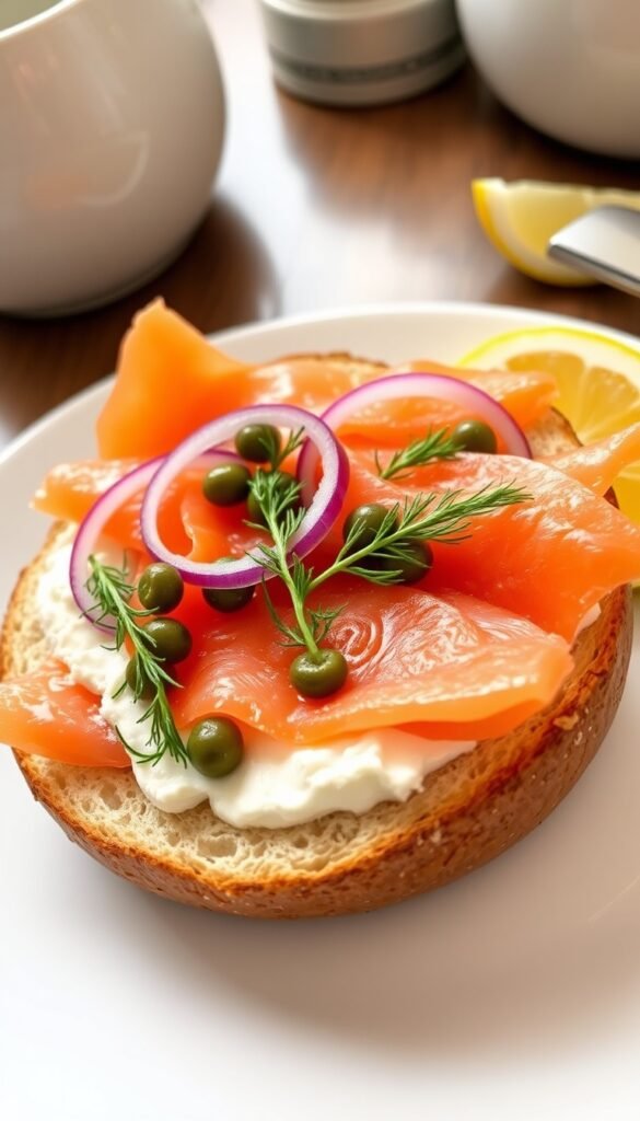 Smoked Salmon and Cream Cheese Bagel