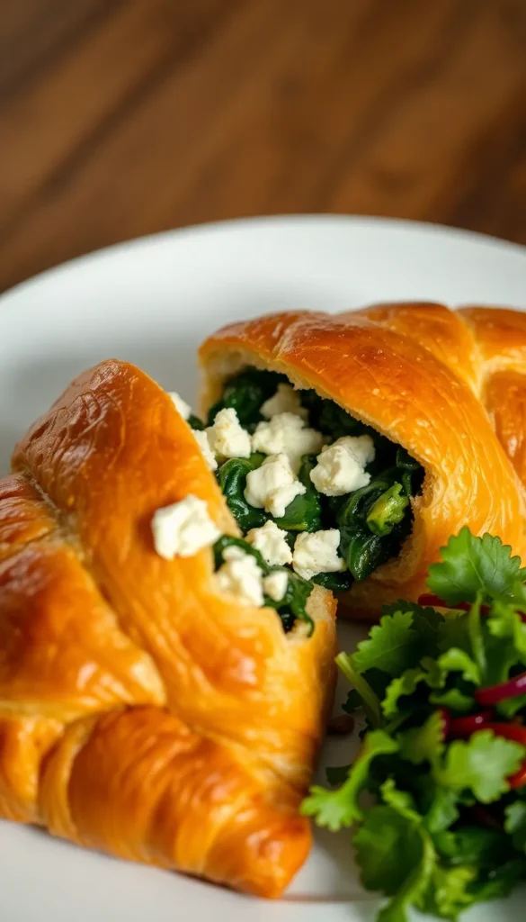 Spinach and Feta Stuffed Croissant