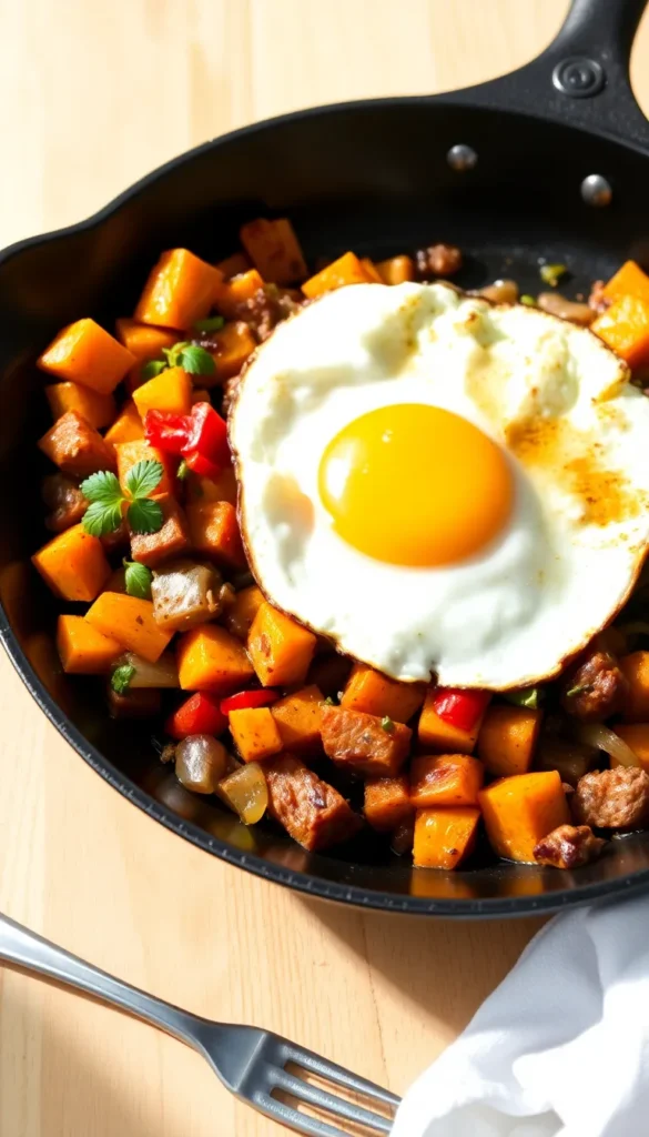 Sweet Potato Hash with Sausage and Peppers